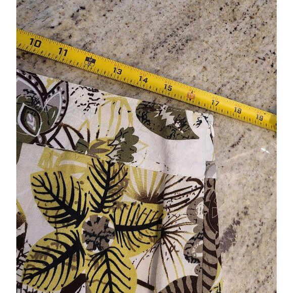 New! Christopher Banks Size 12 Linen Blend Lined Midi Skirt Floral Peplum Hem - Picture 3 of 12